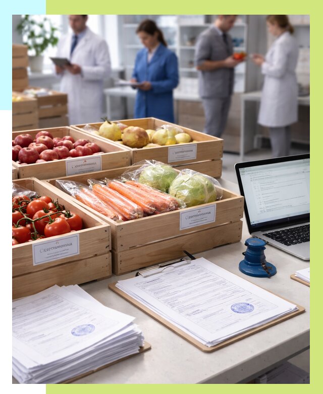 Сертификация овощей и фруктов в Каменске-Уральском от 9042 р. | Алешин-Кмн